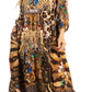 Sakkas Sole Women's Boho Floral Print V-Neck Midi Dress with Long Sleeves