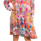 Floral Print Women's Long Sleeve Tunic Dress with Pockets - Sakkas Eloisa