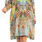 Floral Print Women's Long Sleeve Tunic Dress with Pockets - Sakkas Eloisa