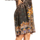 Floral Print Women's Long Sleeve Tunic Dress with Pockets - Sakkas Eloisa