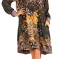Floral Print Women's Long Sleeve Tunic Dress with Pockets - Sakkas Eloisa