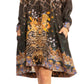 Floral Print Women's Long Sleeve Tunic Dress with Pockets - Sakkas Eloisa