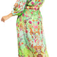 Sakkas Rina Women's Floral Print Maxi Dress with Long Sleeves and Flounce Shirt Design