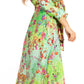 Sakkas Rina Women's Floral Print Maxi Dress with Long Sleeves and Flounce Shirt Design