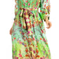 Sakkas Rina Women's Floral Print Maxi Dress with Long Sleeves and Flounce Shirt Design