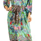 Sakkas Rina Women's Floral Print Maxi Dress with Long Sleeves and Flounce Shirt Design