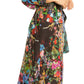 Sakkas Rina Women's Floral Print Maxi Dress with Long Sleeves and Flounce Shirt Design