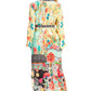 Sakkas Rina Women's Floral Print Maxi Dress with Long Sleeves and Flounce Shirt Design