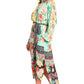 Sakkas Rina Women's Floral Print Maxi Dress with Long Sleeves and Flounce Shirt Design