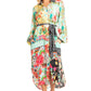 Sakkas Rina Women's Floral Print Maxi Dress with Long Sleeves and Flounce Shirt Design
