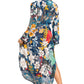 Sakkas Rina Women's Floral Print Maxi Dress with Long Sleeves and Flounce Shirt Design