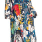 Sakkas Rina Women's Floral Print Maxi Dress with Long Sleeves and Flounce Shirt Design