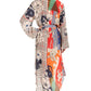 Sakkas Rina Women's Floral Print Maxi Dress with Long Sleeves and Flounce Shirt Design