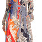 Sakkas Rina Women's Floral Print Maxi Dress with Long Sleeves and Flounce Shirt Design