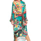 Sakkas Rina Women's Floral Print Maxi Dress with Long Sleeves and Flounce Shirt Design
