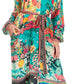 Sakkas Rina Women's Floral Print Maxi Dress with Long Sleeves and Flounce Shirt Design