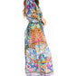 Sakkas Katty Floral Print Women's Boho Maxi Dress