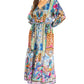 Sakkas Katty Floral Print Women's Boho Maxi Dress