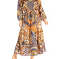 Sakkas Katty Floral Print Women's Boho Maxi Dress