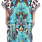 Sakkas Imani V-neck Silky Lightweight Colorful Flowy Rhinestone Kaftan / Cover Up