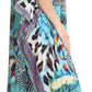 Sakkas Imani V-neck Silky Lightweight Colorful Flowy Rhinestone Kaftan / Cover Up