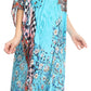 Sakkas Imani V-neck Silky Lightweight Colorful Flowy Rhinestone Kaftan / Cover Up
