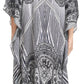 Sakkas Imani V-neck Silky Lightweight Colorful Flowy Rhinestone Kaftan / Cover Up