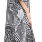 Sakkas Imani V-neck Silky Lightweight Colorful Flowy Rhinestone Kaftan / Cover Up