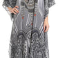 Sakkas Imani V-neck Silky Lightweight Colorful Flowy Rhinestone Kaftan / Cover Up