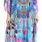 Sakkas Imani V-neck Silky Lightweight Colorful Flowy Rhinestone Kaftan / Cover Up
