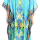 Sakkas Imani V-neck Silky Lightweight Colorful Flowy Rhinestone Kaftan / Cover Up