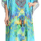 Sakkas Imani V-neck Silky Lightweight Colorful Flowy Rhinestone Kaftan / Cover Up