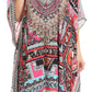Sakkas Imani V-neck Silky Lightweight Colorful Flowy Rhinestone Kaftan / Cover Up