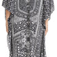 Sakkas Imani V-neck Silky Lightweight Colorful Flowy Rhinestone Kaftan / Cover Up