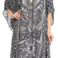 Sakkas Imani V-neck Silky Lightweight Colorful Flowy Rhinestone Kaftan / Cover Up