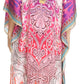 Sakkas Imani V-neck Silky Lightweight Colorful Flowy Rhinestone Kaftan / Cover Up