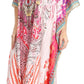Sakkas Imani V-neck Silky Lightweight Colorful Flowy Rhinestone Kaftan / Cover Up