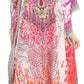 Sakkas Imani V-neck Silky Lightweight Colorful Flowy Rhinestone Kaftan / Cover Up