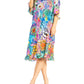 Sakkas Ozana Women's Floral Midi Cocktail Dress, V-Neck, 3/4 Sleeve
