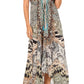 Sakkas Lizi Womens Maxi High-low Halter Handkerchief Long Dress Beach Party