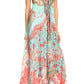 Sakkas Lizi Womens Maxi High-low Halter Handkerchief Long Dress Beach Party