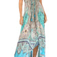Sakkas Lizi Womens Maxi High-low Halter Handkerchief Long Dress Beach Party