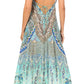 Sakkas Lizi Womens Maxi High-low Halter Handkerchief Long Dress Beach Party