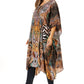 Sakkas Jenni Women's Mid Length Boho Caftan Kaftan Dress Cover up Flowy Rhinestone