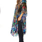 Sakkas Jenni Women's Mid Length Boho Caftan Kaftan Dress Cover up Flowy Rhinestone