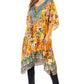 Sakkas Jenni Women's Mid Length Boho Caftan Kaftan Dress Cover up Flowy Rhinestone
