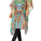 Sakkas Jenni Women's Mid Length Boho Caftan Kaftan Dress Cover up Flowy Rhinestone