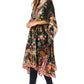 Sakkas Jenni Women's Mid Length Boho Caftan Kaftan Dress Cover up Flowy Rhinestone