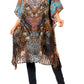Sakkas Jenni Women's Mid Length Boho Caftan Kaftan Dress Cover up Flowy Rhinestone