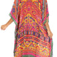 Sakkas Jenni Women's Mid Length Boho Caftan Kaftan Dress Cover up Flowy Rhinestone